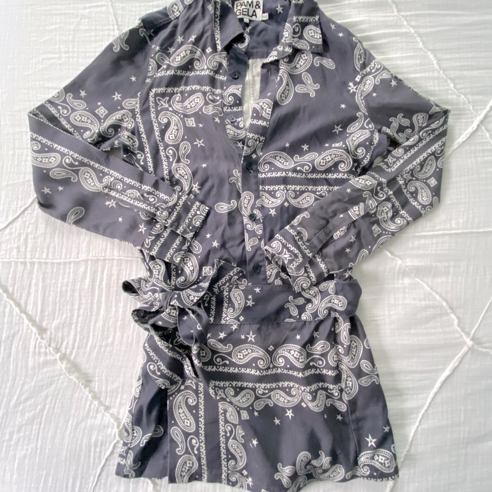Pam & Gela Blue Bandana Romper